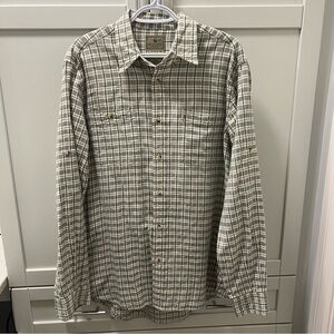 BERETTA 100% Cotton Soft Button Down LS Shirt Men’s Size Large Grey, Green